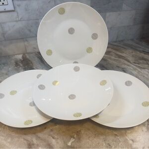 4 Rosenthal Continental 4061 Green Gray Dots 10”  Dinner Plates MCM Set of 4